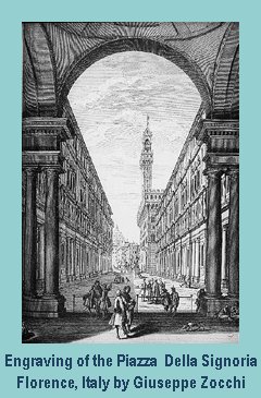 Engraving of Piazza Della Signoria
